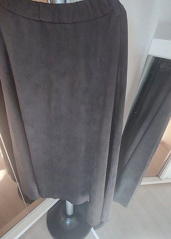 Siyah Kadın Uzun Süet Etek - Görsel 2