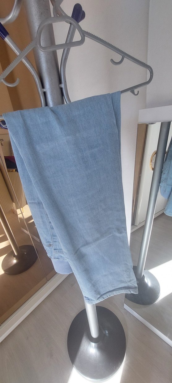 Kadın Mavi Bol Kesim Midi Kot Pantolon - Görsel 2