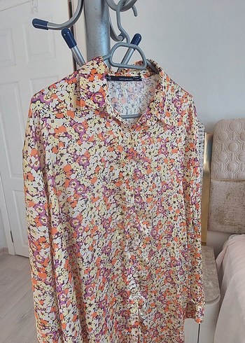 Çiçek Desenli Uzun Kollu Hamile Bluzu standart beden - Görsel 2