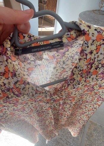 Çiçek Desenli Uzun Kollu Hamile Bluzu standart beden - Görsel 3