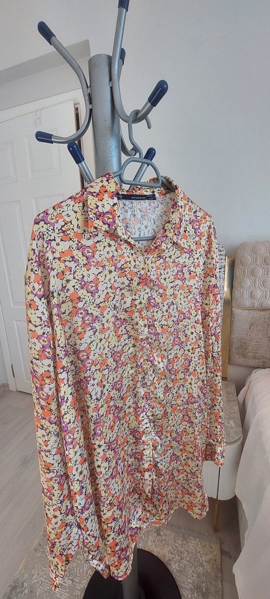 Çiçek Desenli Uzun Kollu Hamile Bluzu standart beden - Görsel 2