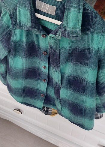 Erkek Çocuk Bej Ekose Pamuklu Gömlek - Görsel 3