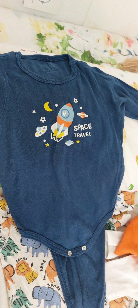 Çok Renkli Baskılı bebek zıbın - Görsel 2