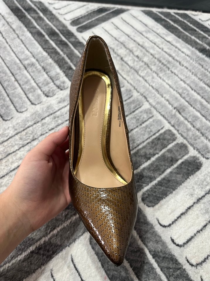 Kahverengi Yılan Derisi Desenli Stiletto - Görsel 2