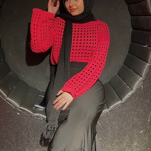 Fuşya Örgü Crop