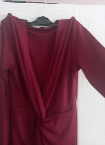l Beden bordo Renk Bordo elbise