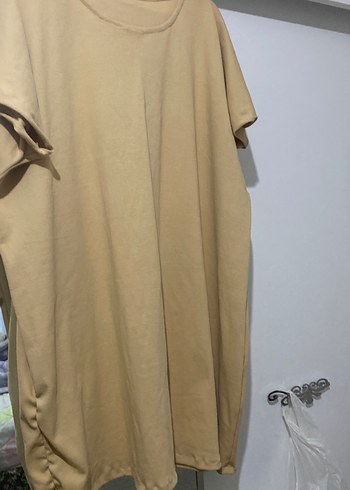 52 Beden Bej Düz düşük kol bluz ve pantalon 52 54 uyumlu yüksek bel pant