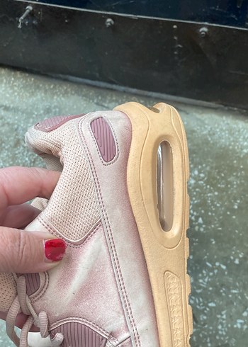 39 Beden Pudra Pembe Dolgu Topuklu Bağcıklı Kadın Spor Ayakkabı