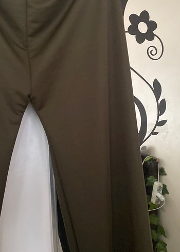 50 Beden Kadın Kahverengi Salaş Kumaş Pantolon yeni dikim 90 100 kiloya