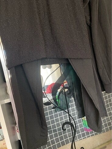l Beden L beden keten pant sim detaylı bluz kolları dantel