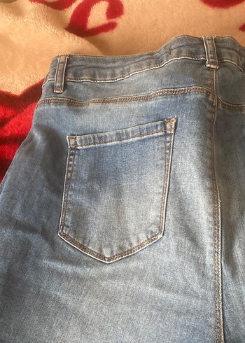 Kadın Mavi Bol Kesim Mini Kot Şort az giyildi ağ sağlam def yok - Görsel 6