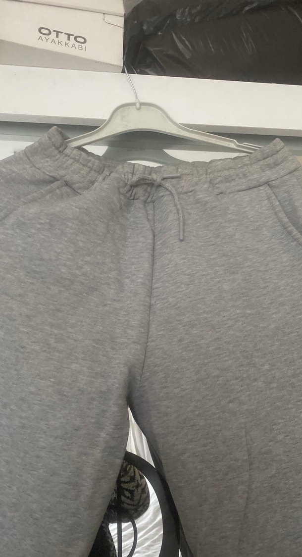 Gri bay bayan giyer Rahat Kesim Eşofman Altı kışlık kalın - Görsel 4