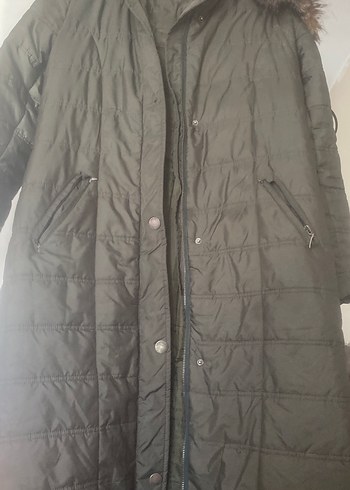 Kadın Gri Uzun Kürklü Kış Montu 42 bed ufak kusurları var - Görsel 5