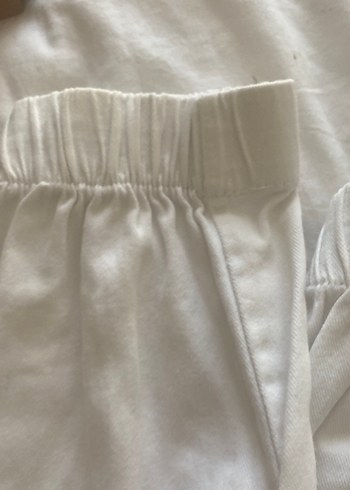 Beyaz Keten kargo pantalon Kadın Pantolon - Görsel 2