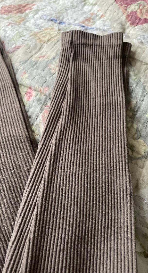 Kadın Gri Pileli Uzun Tayt - Görsel 3