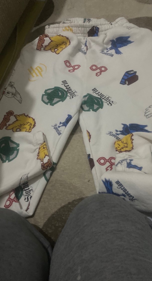 Baskılı Beyaz Erkek Çocuk Eşofman Altı S beden kışlık tertemiz - Görsel 4