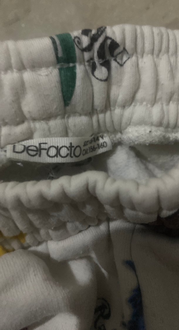 Baskılı Beyaz Erkek Çocuk Eşofman Altı S beden kışlık tertemiz - Görsel 3