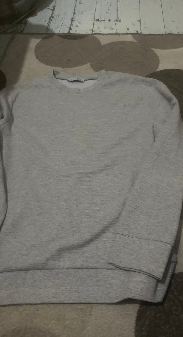 Gri Kadın Sweatshirt, Yuvarlak Yaka, Rahat Kesim - Görsel 3