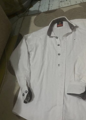 Düğmeli Beyaz Erkek Keten Gömlek. Pier kardin orjinal - Görsel 3