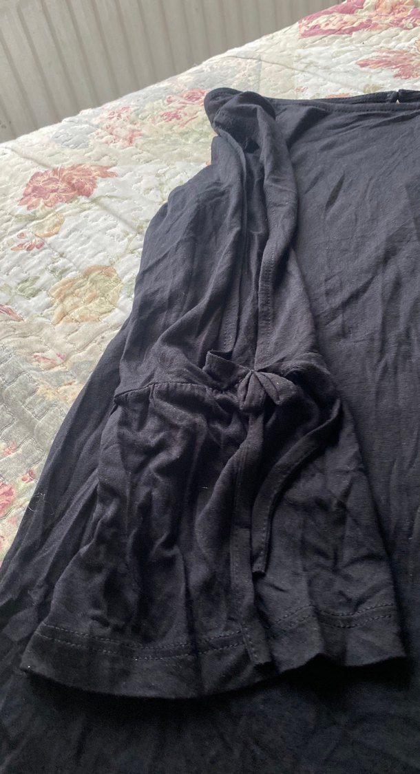 Siyah Uzun Kollu penye pamuklu bluz sıfır ürün - Görsel 3