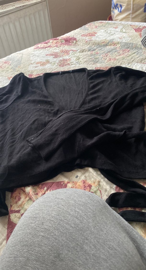 Siyah kruveze yaka sayılı giyildi deforme yok zara M L giyer - Görsel 2