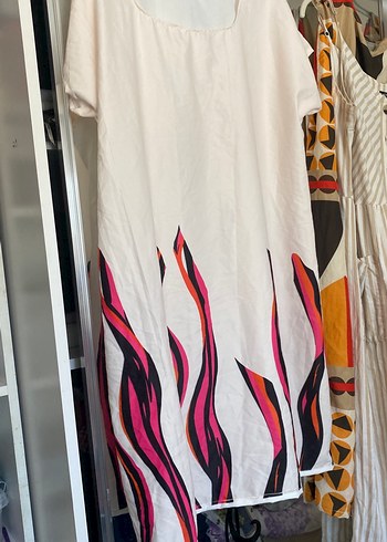 Zara Bohem Beyaz Bağlama günlük elbise2 kol ara 61 boy 97 salaş elb