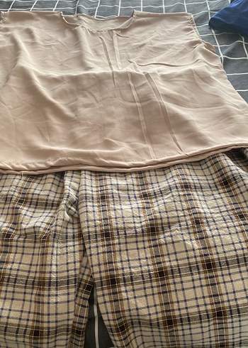 Kılsuz bluz keten şort tk 170 tl pamuklu kumaş - Görsel 4