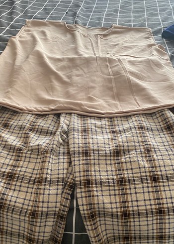 Kılsuz bluz keten şort tk 170 tl pamuklu kumaş - Görsel 2