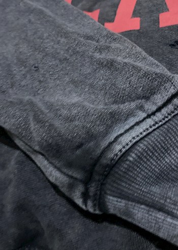 xl Beden gri Renk Lace Detaylı Gri Los Angeles Baskılı Sweatshirt