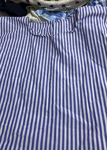 Mavi Çizgili, Kısa Kollu Kadın Bluz çifti 100 tl