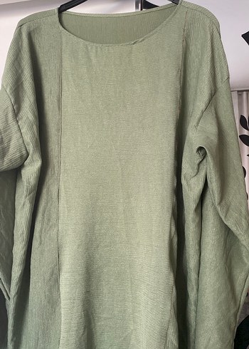 Keten Kumaşlı Salaş Tunik. uzun kollu uzun boy pant. Takım