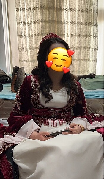 Beden bordo Renk Kristal Taşlı Gelin Kına Tacı