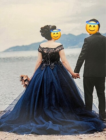 Abiye Lacivert Nişanlık Özel Dikim Abiye