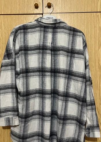 Gri Ekose Desenli Keten oduncu gömleği - Görsel 3