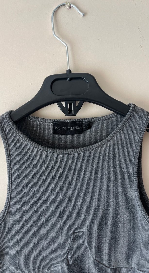 Yüksek Yakalı Gri Kolsu Elbise - Görsel 3