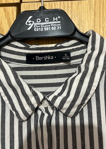 Kadın Gri Çizgili Uzun Kollu Gömlek - Görsel 2