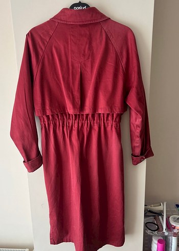 Düğmeli Uzun Kadın Trençkot - Görsel 3