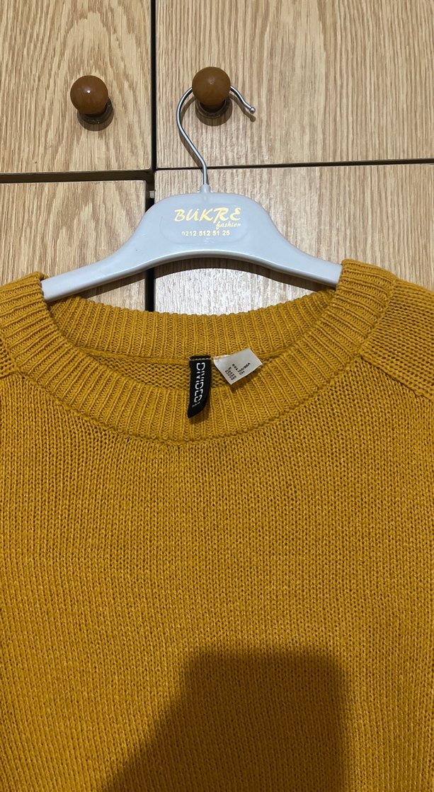 Sarı Kadın Triko Kazak - Görsel 3