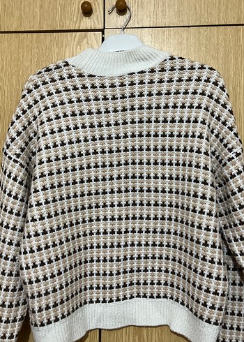 Uzun Kollu Örgü Kadın Kazak - Görsel 3