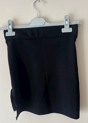 Düz Siyah Midi  Etek - Görsel 2