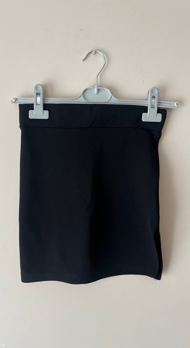 Düz Siyah Midi  Etek - Görsel 3