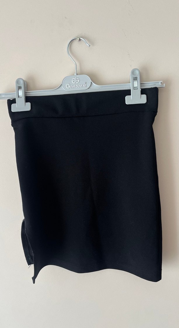 Düz Siyah Midi  Etek - Görsel 2