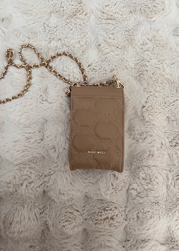 Nine West Bej Deri Zincir Detaylı Kadın Çanta