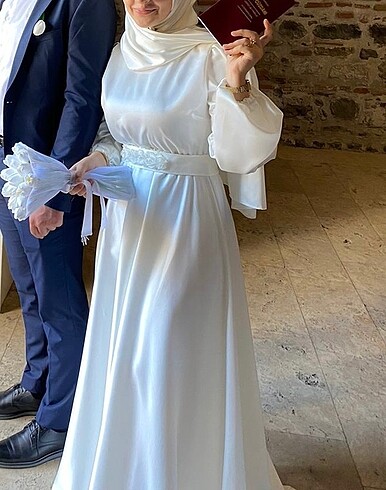 Nikah elbisesi beyaz - Görsel 2