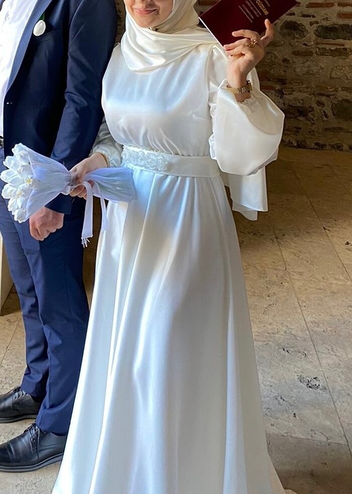 Nikah elbisesi beyaz - Görsel 2