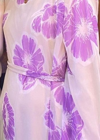 Uzun Mor Bohem Baggy Elbise - Görsel 2