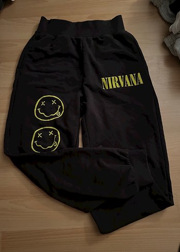 Nirvana Baskılı Kadın Siyah Sweatpant - Görsel 2