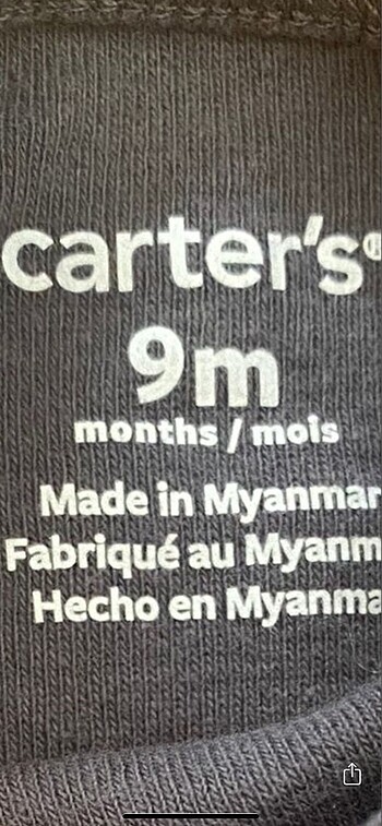 9 Ay Beden Carters 9 ay (80) body