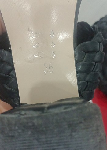 Siyah Örgü Detaylı Kadın Topuklu Terlik - Görsel 3