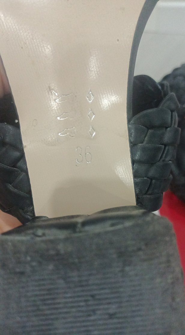 Siyah Örgü Detaylı Kadın Topuklu Terlik - Görsel 3